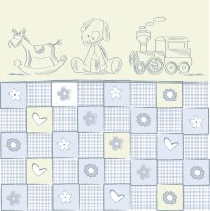 baby boy shower card with retro toys N3