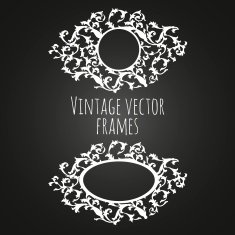 Vintage vector frames on chalkboard background