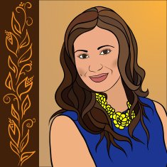 Portrait of brunette girl with a gentle smile