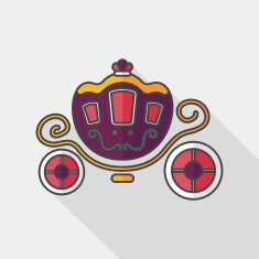 wedding carriage flat icon with long shadow eps10 N5