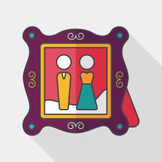 wedding photo flat icon with long shadow eps10 N13