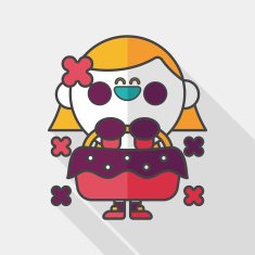 wedding flower girl flat icon with long shadow eps10 N11