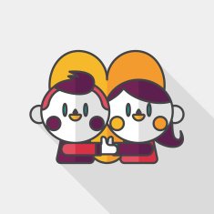 Valentine's day couple flat icon with long shadow eps10 N24