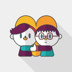 Valentine's day couple flat icon with long shadow eps10 N25