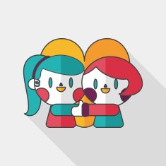 Valentine's day couple flat icon with long shadow eps10 N26