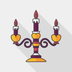 Valentine's Day candle flat icon with long shadow eps10 N12