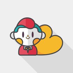 Valentine's day boy flat icon with long shadow eps10 N5