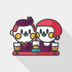Valentine's day couple flat icon with long shadow eps10 N27