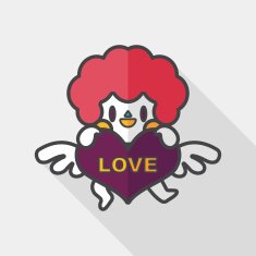 Valentine's Day cupid flat icon with long shadow eps10 N9