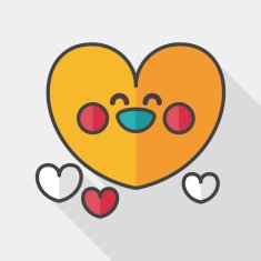 Valentine's Day love heart flat icon with long shadow eps10 N15