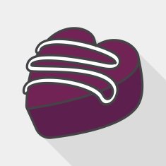 Valentine's Day chocolate flat icon with long shadow eps10 N8