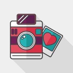 Valentine's Day photo flat icon with long shadow eps10 N5