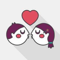 Valentine's day couple flat icon with long shadow eps10 N29