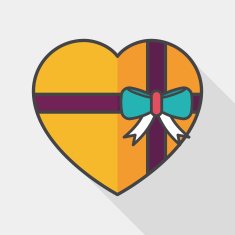 Valentine's Day present flat icon with long shadow eps10 N24