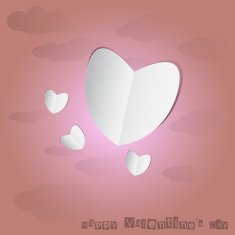 Paper Heart With Pink Background