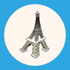 Eiffel Tower theme elements vector eps N2