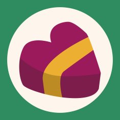 Valentine's Day box of chocolate flat icon elements background e