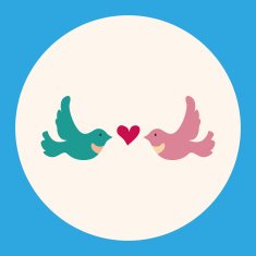 Valentine's Day lover bird flat icon elements background eps10