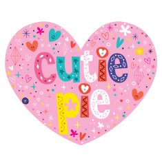cutie pie heart shaped lettering design