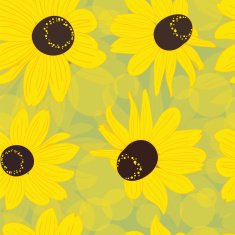 Seamless background with yellow flowers N2