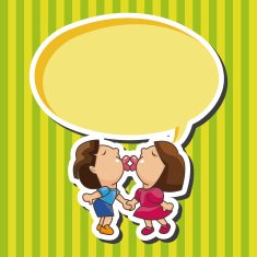 Valentine's day couple theme elements N16