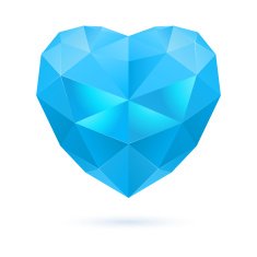 Blue polygon heart N2