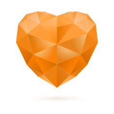 Orange polygon heart N2
