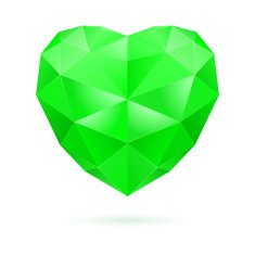 Green polygon heart N2