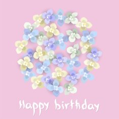 vector birthday greeting card with floral ornament N2