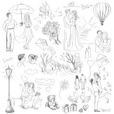 Hand drawn Love Story day