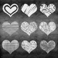 Hand drawn vector heart set N4