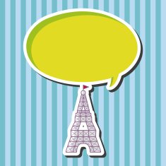 Eiffel Tower theme elements vector eps N4