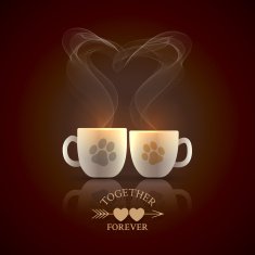Two cream color cups