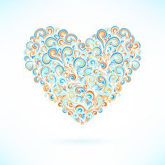 Card template with heart
