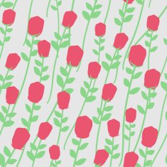 Flowers seamless pattern Red roses with green stems Floral Ret N2