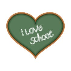 I love school Heart symbol as a chalkboard