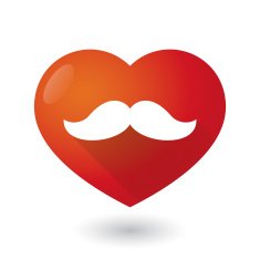 Heart icon with a moustache N2