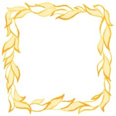 Watercolor leaves square frame