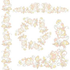 Floral design elements set Can use for birthday card