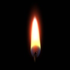 Fire Flame Isolated on Black Background Realistic Vector Illustration