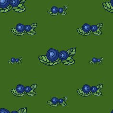 Vintage blueberry hand drawn seamless pattern Vector N2