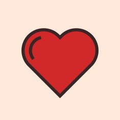 Heart color outline flat icon
