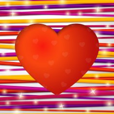 Greeting card made from bundle of bright laces with red N2