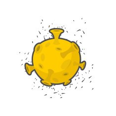 Moon Yellow on a white background Vector cartoon planet