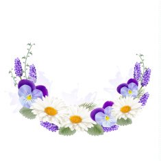 Beautiful holiday greeting card with flower decoration Vector N6
