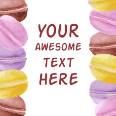 Vector watercolor macaron frame