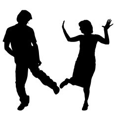 Vector silhouette of a couple N50