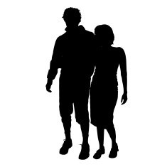 Vector silhouette of a couple N69