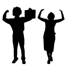Vector silhouette of a couple N71