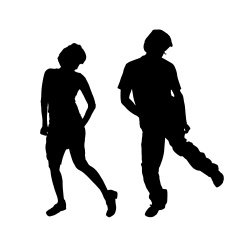 Vector silhouette of a couple N81